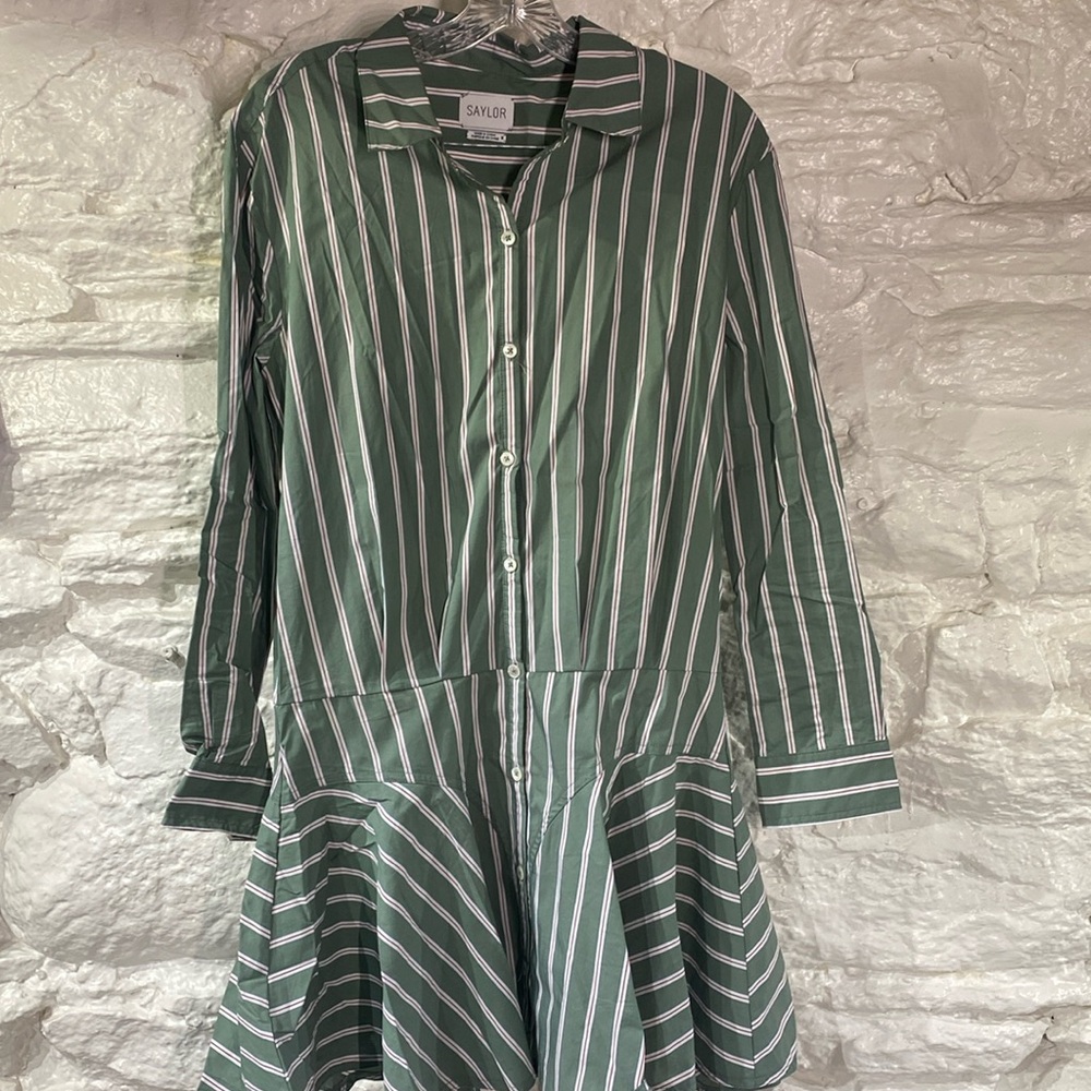 Saylor button front long sleeve dress